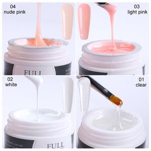 15ml Quick Building Gel for Nail Extension Acrylic White Clear UV Builder Gel Manicure Nail Art Prolong Forms Tips LA1623
