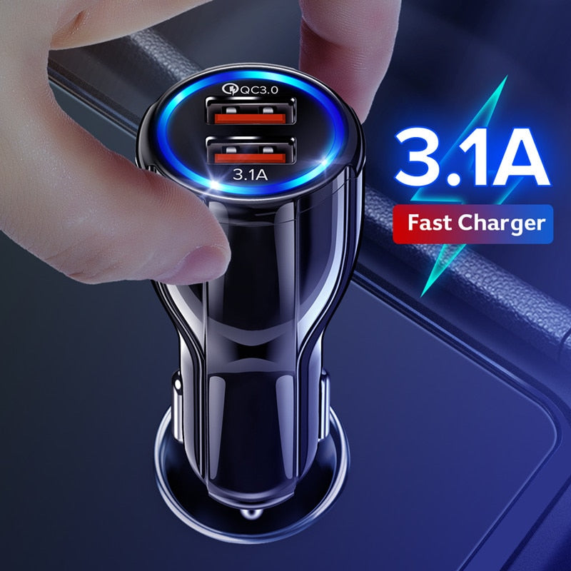 GETIHU 18W 3.1A Car Charger Dual USB Fast Charging QC Phone Charger Adapter For iPhone 12 11 Pro Max 6 7 8  Xiaomi Redmi Huawei