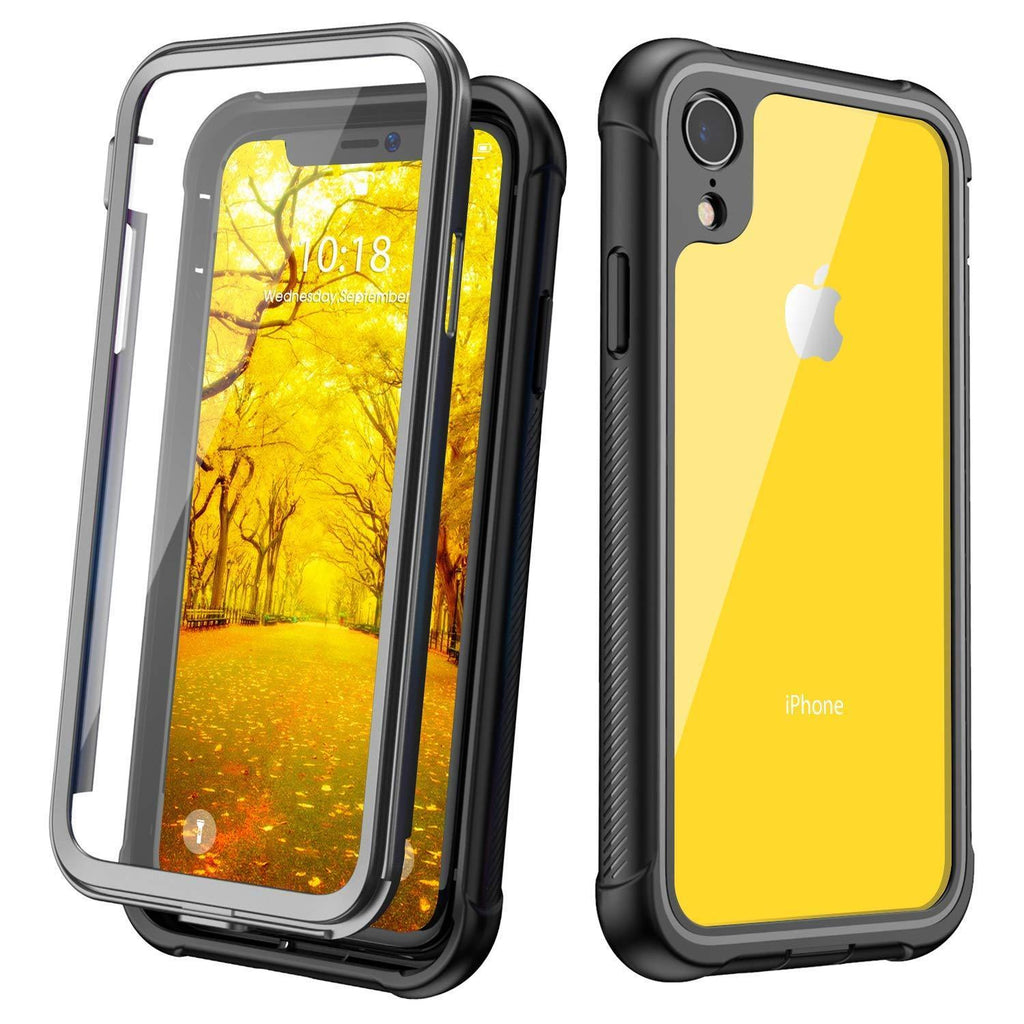 Iphone XR case, Clear Full Body heavy duty protection with Buit-in screen protector shock proof rugged cover