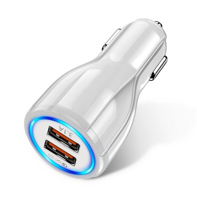GETIHU 18W 3.1A Car Charger Dual USB Fast Charging QC Phone Charger Adapter For iPhone 12 11 Pro Max 6 7 8  Xiaomi Redmi Huawei