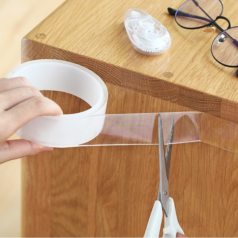 1M/3M/5M Nano magic Tape Double Sided Tape Transparent NoTrace Reusable Waterproof Adhesive Tape Cleanable Home gekkotape