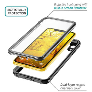 Iphone XR case, Clear Full Body heavy duty protection with Buit-in screen protector shock proof rugged cover