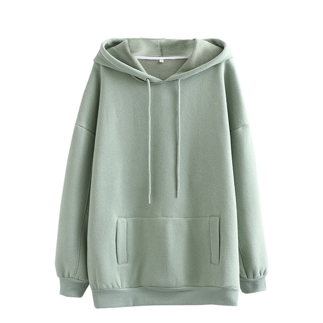 Tangada women fleece hoodie sweatshirts winter japanese fashion 2020 oversize ladies pullovers warm pocket hooded jacket SD60