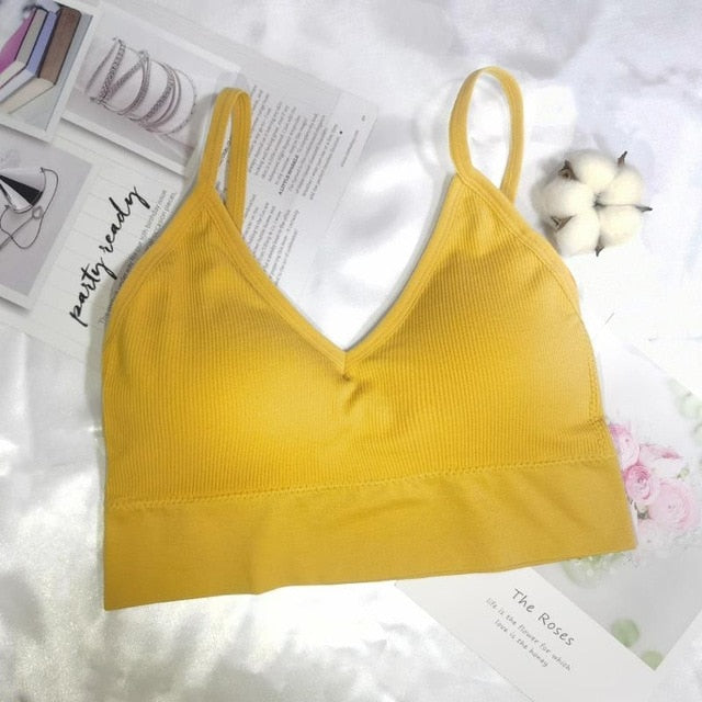 Women Sexy Crop Tops Tube Top Female Streetwear Sleeveless Camis Seamless Sports Lingerie Tee Bra Crop Top Bandeau Top Tank